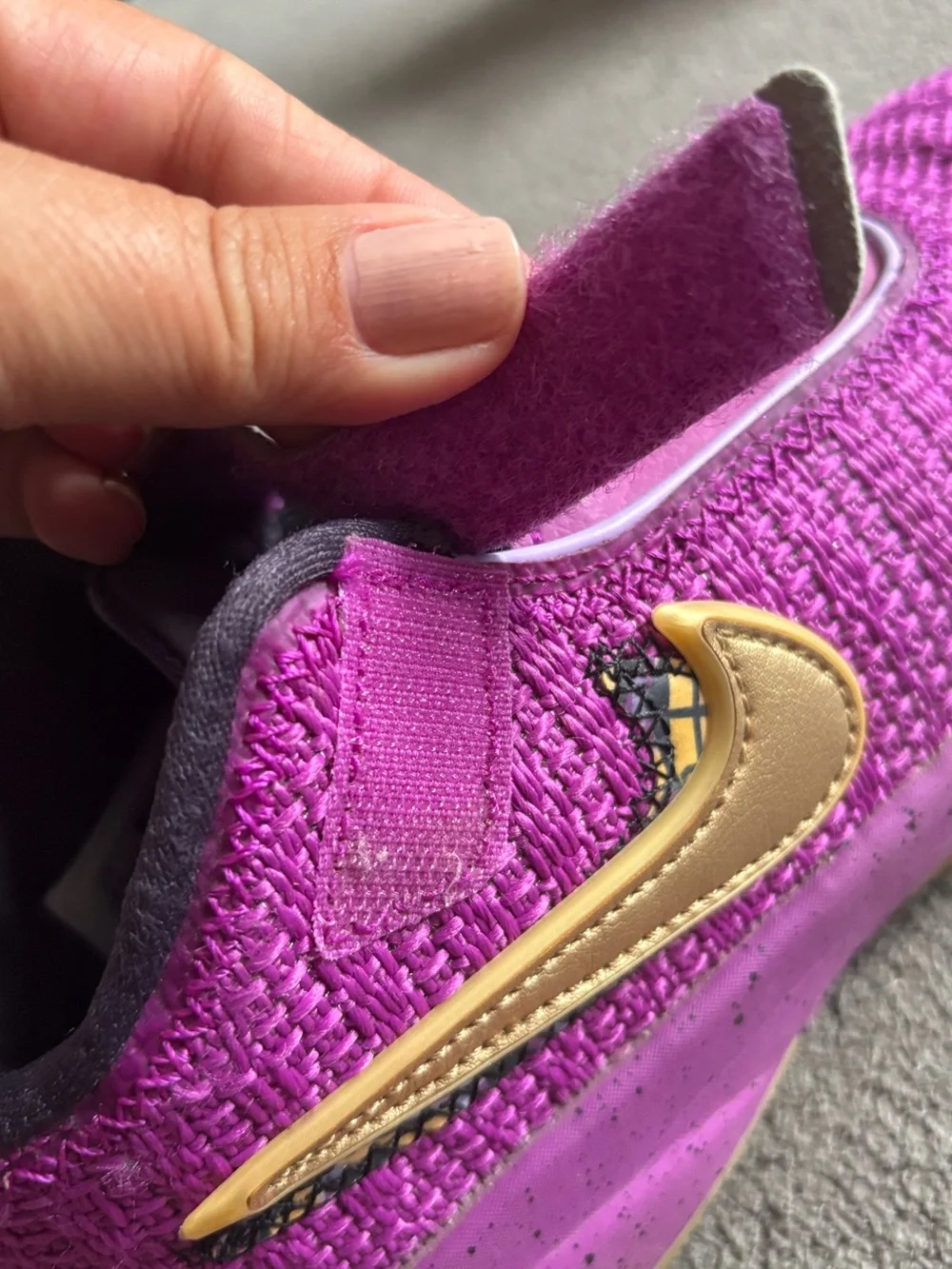 Nike LeBron James  Kids' Purple & Gold Athletic Shoes size 1Y